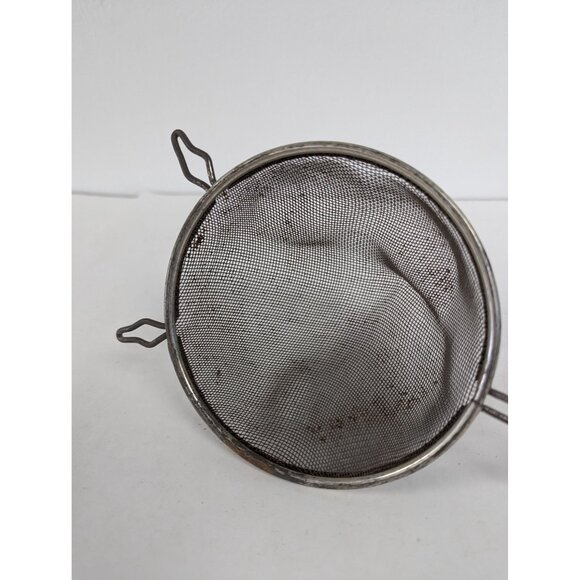 Vintage Ekco Red Wood Handle 11" Hand Held Sieve Strainer Screen Sifter - Picture 5 of 6